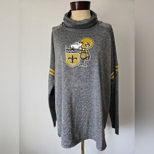 NFL New Orleans Saints Gray Nike Dri-FIT Funnel Neck Top. Size XL